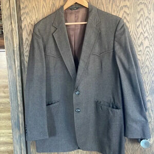 Brown‎ Wool Sheplers Suit Jacket 42L